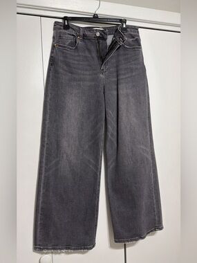 High-Rise Wide Leg Jeans in Washed Charcoal